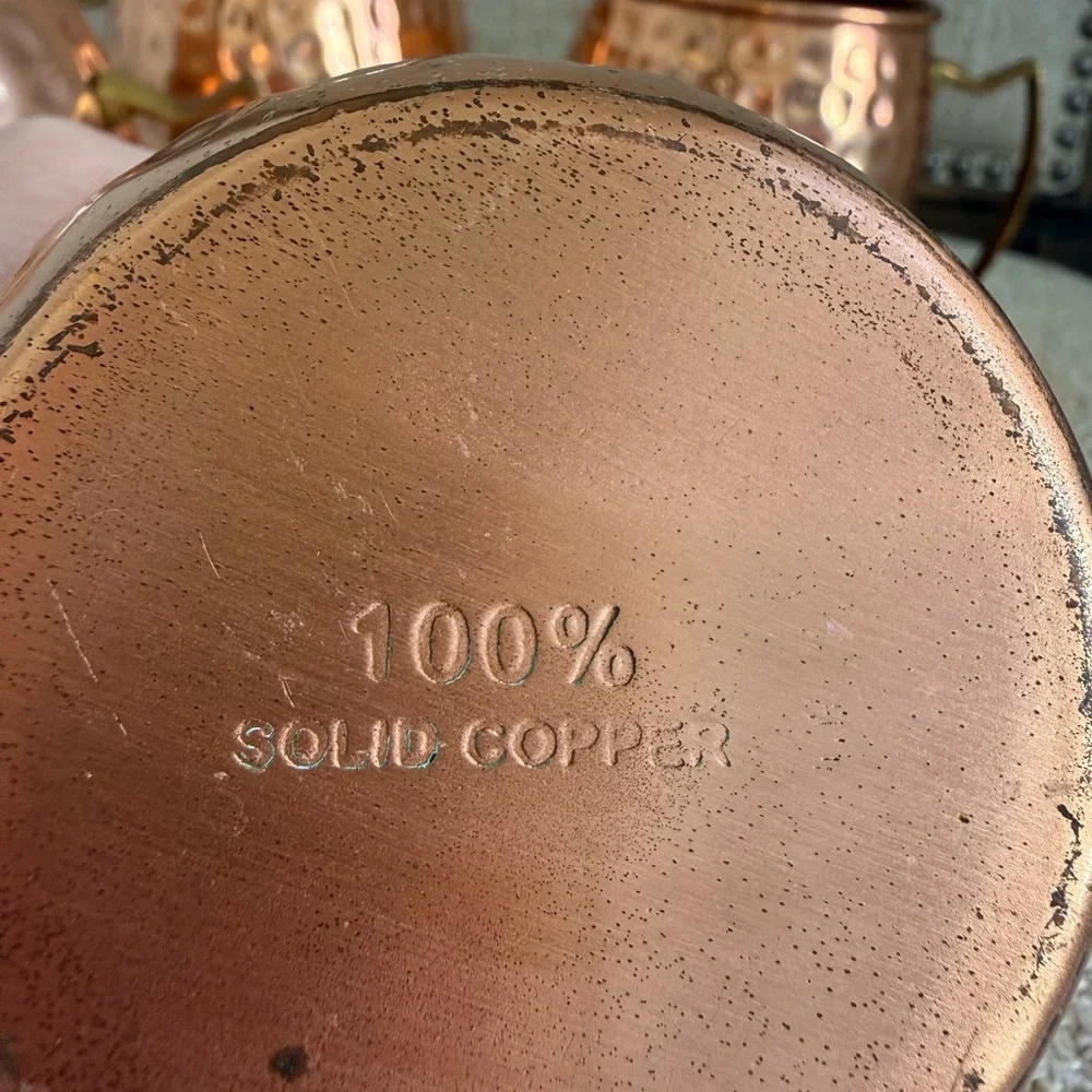 Hammered 100% Copper Moscow Mule Mugs Set of 4 - Picture 2 of 2